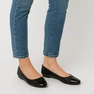 DV by Dolce Vita Melanie Flats Black Size 7.5 Square Toe Comfort Work Shoes NWT